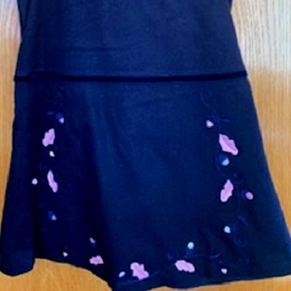 Girls' David Charles Wool Blend Sleeveless Black Dress Embroidered Sz: 3T - Picture 2 of 8
